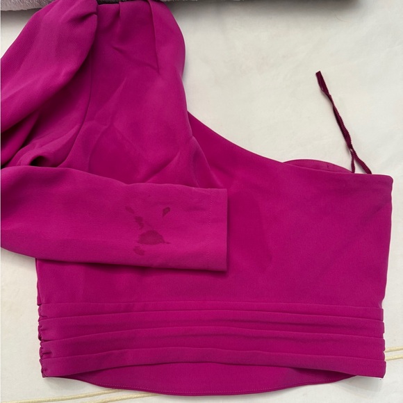 A.L.C. Pink One Shoulder Twist Crop Top - Picture 5 of 5